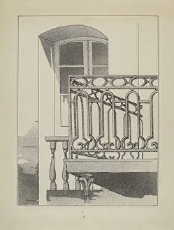 Balcony Rail Prints: Iron Balcony, c. 1936. Creator: Arelia Arbo