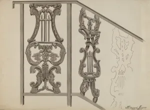 Iron Bannister, c. 1936. Creator: Edward L Loper