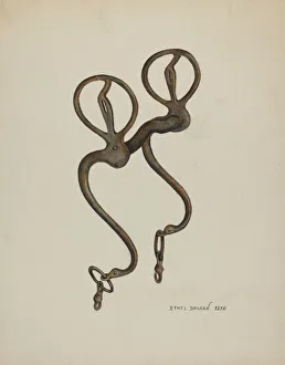 Tack Prints: Iron Bit, 1938. Creator: Ethel Dougan