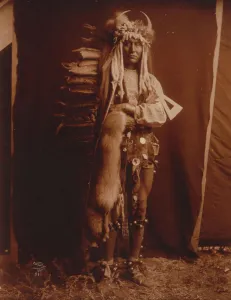 Horns Prints: Iron Breast-Piegan, c1900. Creator: Edward Sheriff Curtis