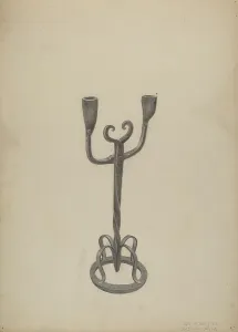 Iron Candlestick, c. 1938. Creator: Joseph Papa