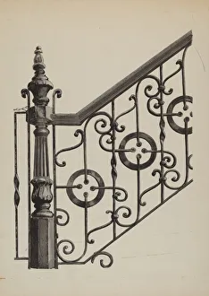 Huston Florence Prints: Iron Fence, c. 1936. Creator: Florence Huston