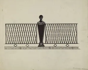 Humes Mary E Prints: Iron Fence, c. 1936. Creator: Mary E Humes