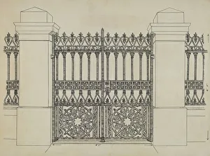 Price Ray Prints: Iron Fence and Gate, c. 1936. Creator: Ray Price