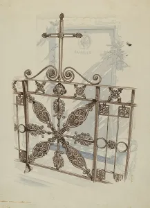 Joseph L Prints: Iron Fence and Railing, c. 1936. Creator: Joseph L. Boyd