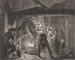 Derbyshire Prints: An Iron Forge, 1773. Creator: Richard Earlom