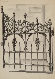 Iron Gate Prints: Iron Gate, c. 1936. Creator: Natalie Simon