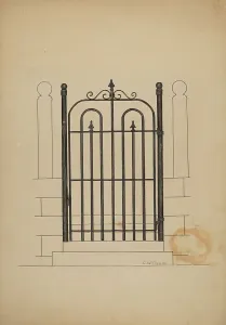 Ironworks Prints: Iron Gate, c. 1941. Creator: Clarence W Dawson
