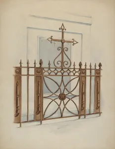Al Curry Collection: Iron Gate and Fence, c. 1936. Creator: Al Curry