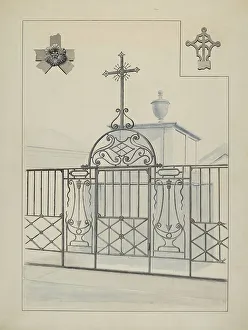 Verbeke Lucien Prints: Iron Gate and Fence, c. 1936. Creator: Lucien Verbeke