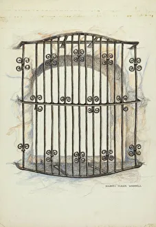 Harry Mann Waddell Prints: Iron Grille at Window, 1935 / 1942. Creator: Harry Mann Waddell