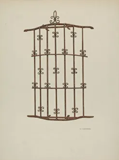 William Kieckhofel Prints: Iron Grille at Window, 1941. Creator: William Kieckhofel