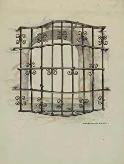 Restoration Collection: Iron Grille at Window: Restoration Drawing, c. 1936. Creator: Harry Mann Waddell