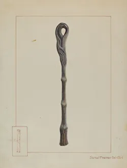 Restraining Prints: Iron Hitching Post, c. 1937. Creator: Samuel Fineman