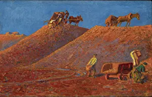 Miners Prints: Iron ore mining, c1900. Creator: Regoyos y Valdes, Dario de (1857-1913)