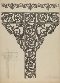 Support Prints: Iron Porch Support, c. 1936. Creator: Ernest A Towers Jr