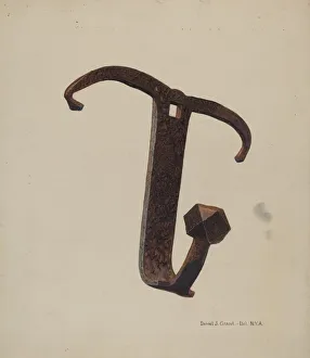 Hook Prints: Iron Pot Hook, c. 1940. Creator: DJ Grant