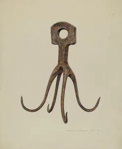 Iron Pot Hook, c. 1940. Creator: Marin J. Bright