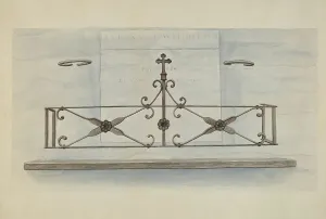 Balcony Rail Prints: Iron Railing, 1935/1942. Creator: Lucien Verbeke