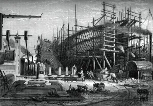 Samuda Prints: Iron ship, Messrs Samudas yard, Isle of Dogs, London, c1880