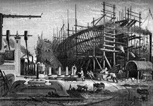Framework Collection: Iron ship, Messrs Samudas yard, Isle of Dogs, London, c1880