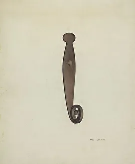 Shutter Prints: Iron Shutter Latch, c. 1939. Creator: William Paul Childers