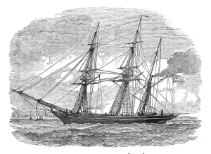 Bermondsey Prints: The iron steam screw collier, Q. E. D. 1844. Creator: Unknown
