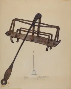 Toast Rack Prints: Iron Toast Rack, c. 1937. Creator: Florence Stevenson