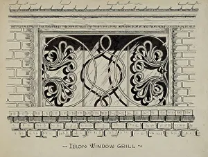 Price Ray Prints: Iron Work in Attic Window, c. 1936. Creator: Ray Price