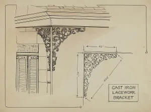 Price Ray Prints: Iron Work on Balcony, c. 1936. Creator: Ray Price