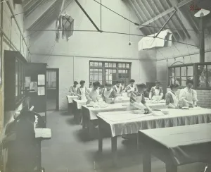 Domestic Help Prints: The ironing room, Battersea Polytechnic, London, 1907