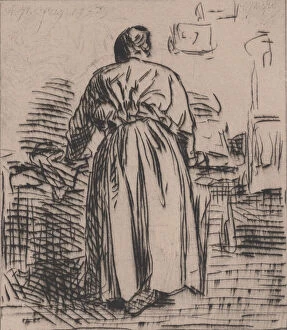 The Ironing Woman, 1843. Creator: Charles Emile Jacque