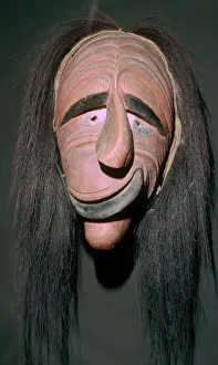 Ritual Prints: Iroquois false-face mask which belonged to a member of the False Face Band