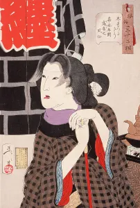 Irritable: The Wife of a Fireman in the Kaei Period (1848-1853), 1888. Creator: Tsukioka Yoshitoshi