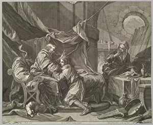 Patriarch Gallery: Isaac Blessing Jacob, 18th century. Creator: Martin Gottfried Crophius