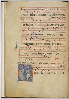 Antiphonary Prints: Isaac Sending Esau Out to Hunt, c. 1275. Creator: Master of Imola