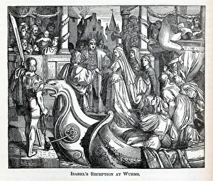 Isabels Reception at Worms, 1882. Artist: Anonymous