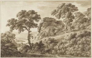 Boulders Prints: The Isar with Boulders on the Isarhohe, 1809. Creator: Franz Kobell