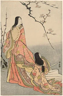 Ise watching a flock of geese, from an untitled series of court ladies, c. 1785