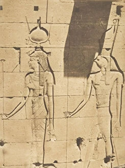Isis Gallery: Isis et Horus-Arsiesi - Bas-relief du Temple de Kalabcheh (Talmis), April 8, 1850