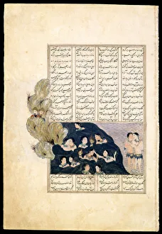 Sirens Prints: Iskander Watching the Sirens. (Manuscript illumination from the epic Iskandar-nameh)