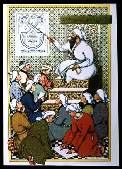 Knowledge Prints: Islamic doctor teaching some young people, 10th century