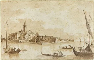 Gondolieri Prints: The Island of San Clemente. Creators: Francesco Guardi, Giacomo Guardi
