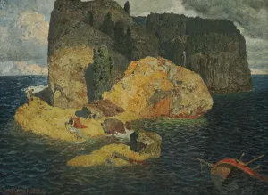 Alexander 1870 1946 Prints: Island Shipwreck. Creator: Rothaug, Alexander (1870-1946)