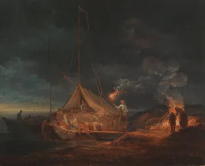 Campfire Prints: Islanders at a campfire, 1813. Creator: Alexander Lauréus