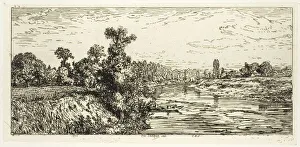 The Isle of Aligre, with Two Boats, 1844. Creator: Charles Emile Jacque