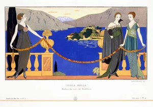 Barbier Gallery: Isola Bella, evening dresses designed by Redfern, 1914. Artist: Georges Barbier