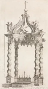 Baldachin Gallery: Isolated View of Berninis Baldacchino. Plate 39 from the Album Basilica di S. Pietro