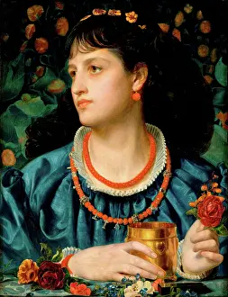 Tristan And Isolde Prints: Isolde with the Potion, 1870. Creator: Sandys, Frederick (1829-1904)