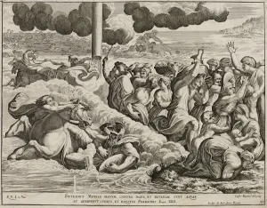 Beshalach Collection: The Israelites crossing of the Red Sea (after fresco by Raphael). Creator: Fantetti
